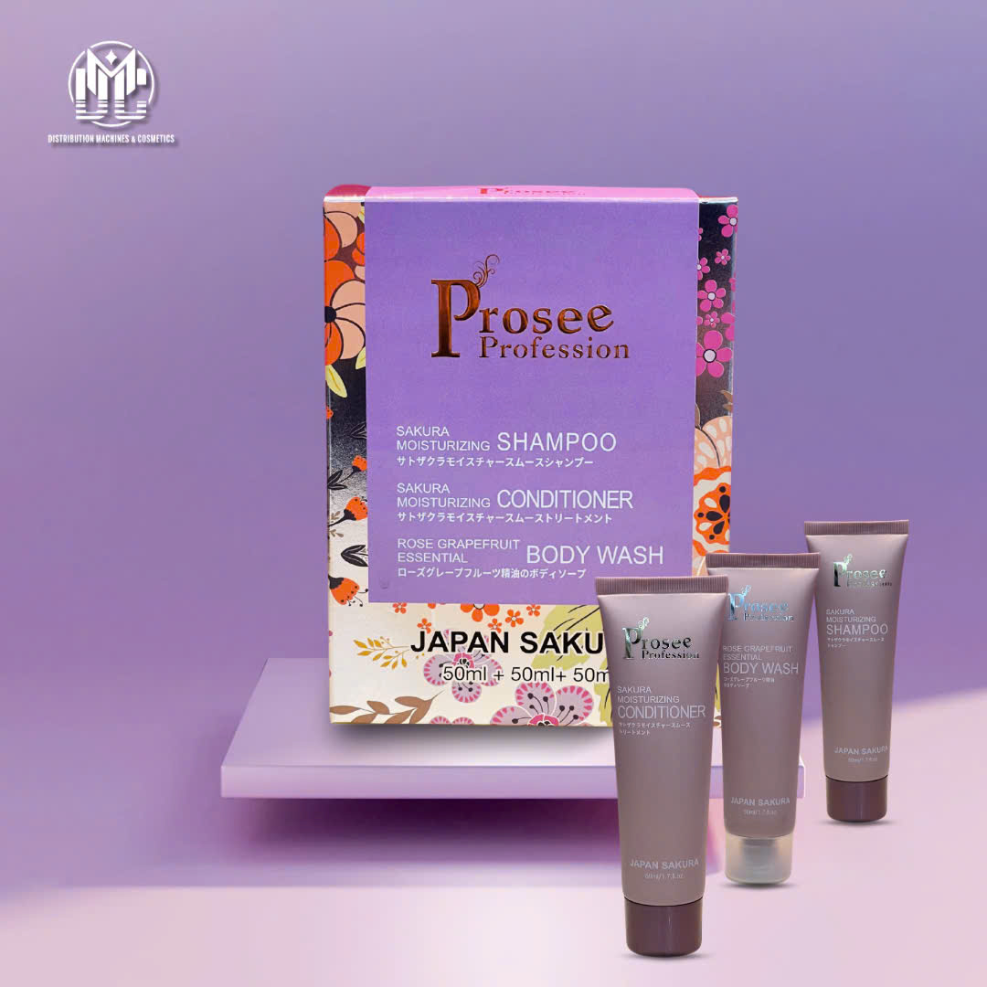 Bộ dầu dùng thử 3 tuýp xả, gội, sữa tắm Prosee màu tím 50ml