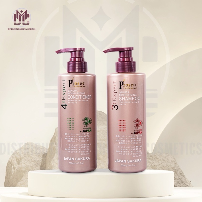 Cặp Dầu Gội Xả Prosee Sakura Tím 500ml (PS2 & PC2) – Dưỡng Tóc Mượt Mà, Chống Rụng & Phục Hồi Độ Ẩm