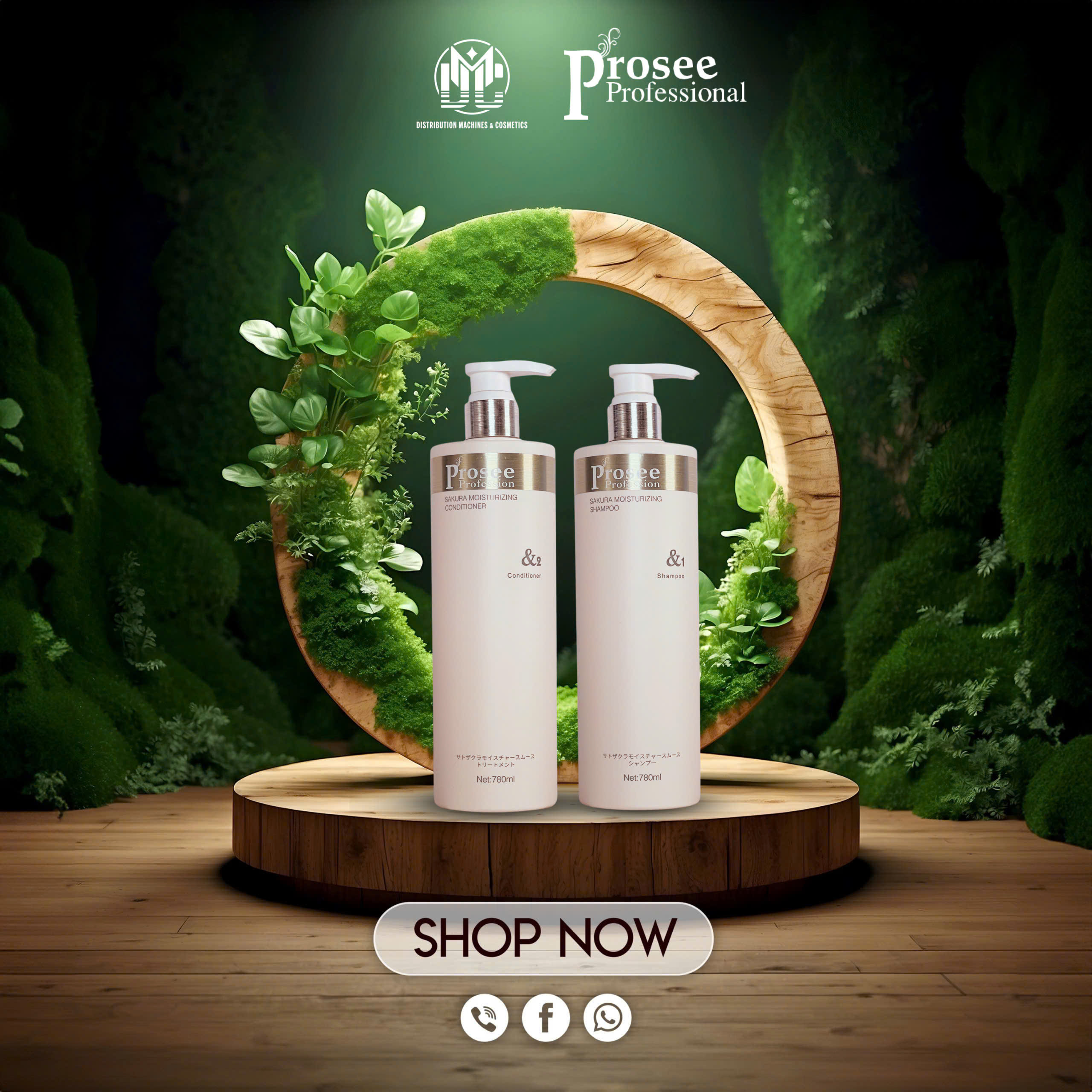 Cặp Dầu Gội Xả Prosee Trắng 780ml PS8PC8 – Tóc Mềm Mượt, Thơm Lâu Chuẩn Phong Cách Âu